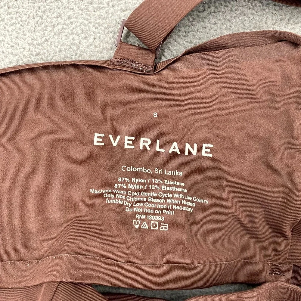 Everlane Triangle Bikini Top Women Small Brown Stretch Adjustable Strap Swimwear